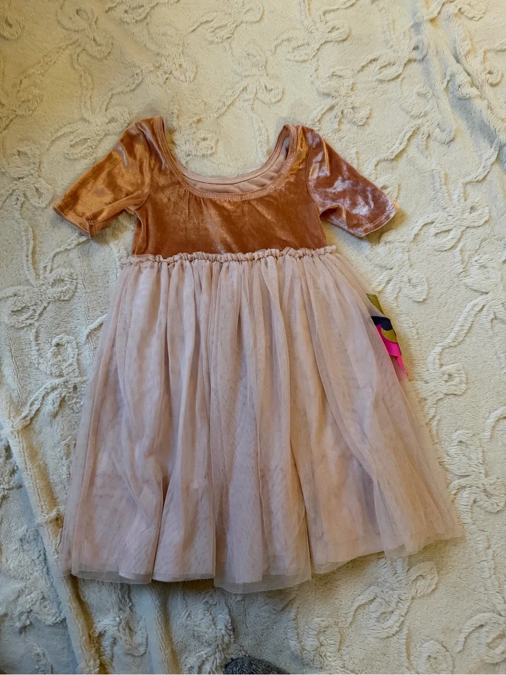 Mini Boden Pink Velvet & Tulle Unicorn Dress
